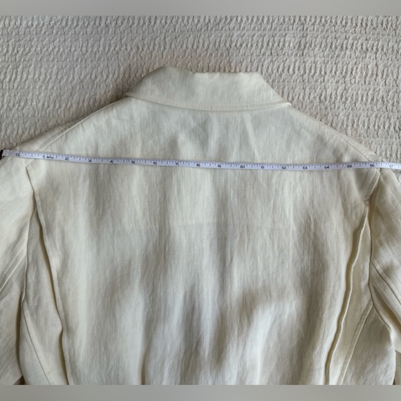 Vintage 90s Ralph Lauren Blue Label 100% White Linen Made in Italy Blazer Jacket - Picture 11 of 16